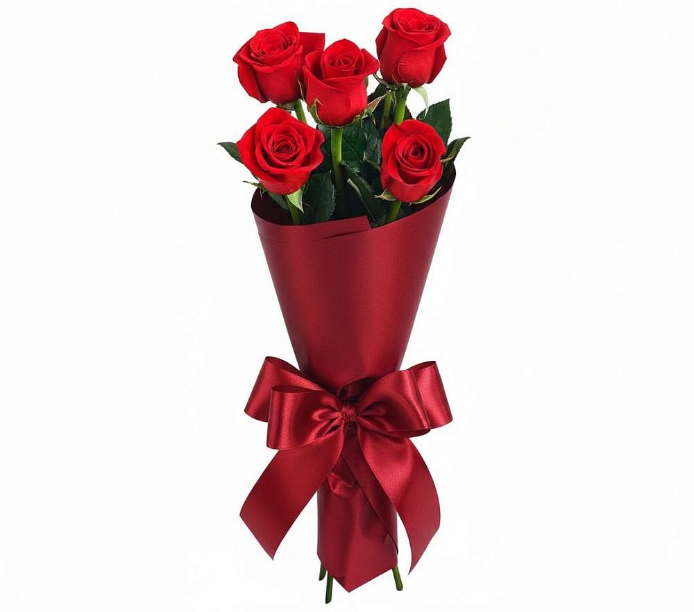 Букет 5 Красных роз Эдлесс Лав в Лангепасе