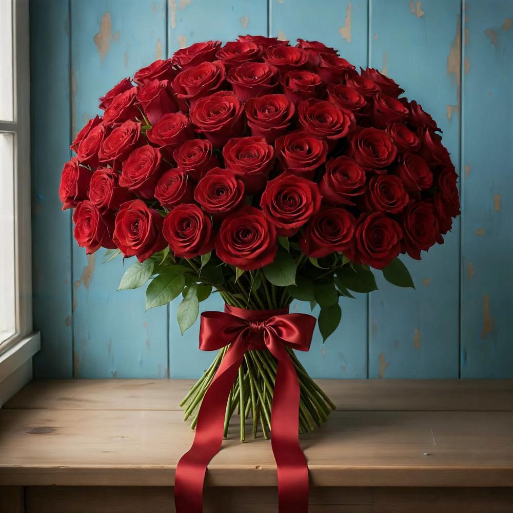 Букет Красные розы Блэк Меджик в Лангепасе