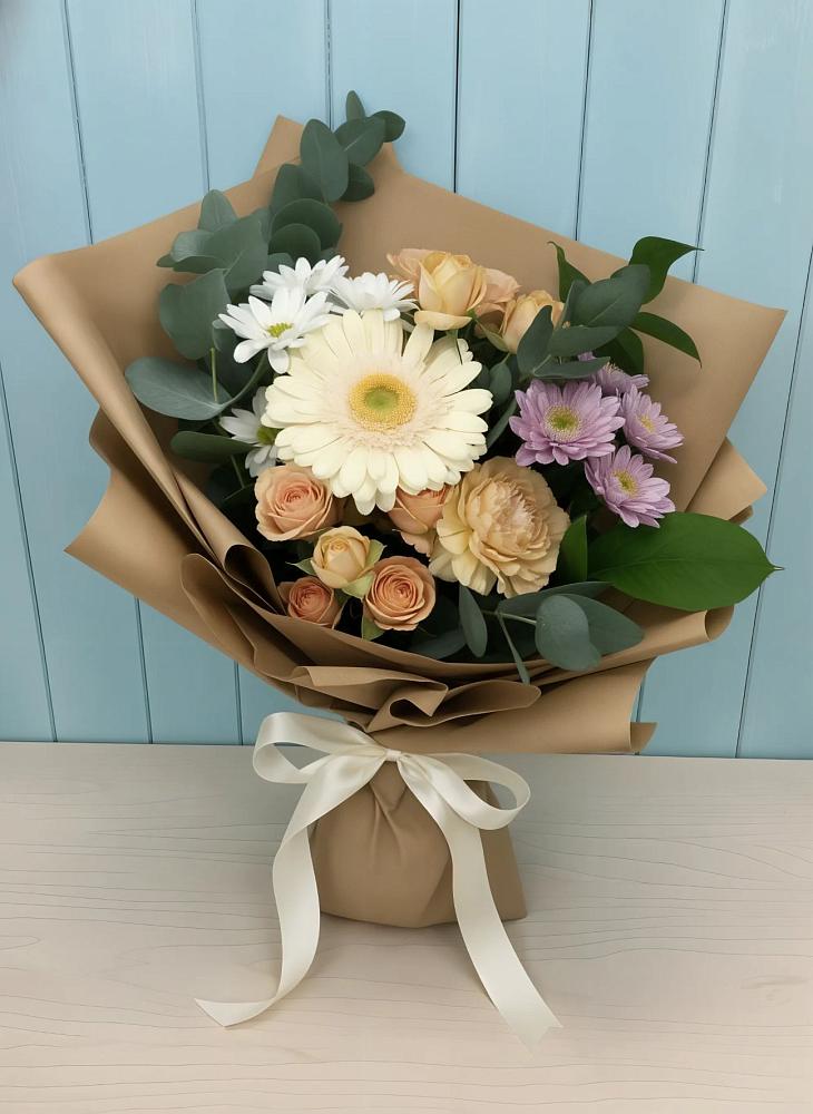 Букет цветов из: Герберы и Хризантемы в Лангепасе