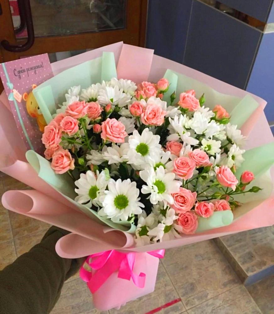 Букет цветов из: Розы и Хризантемы в Лангепасе