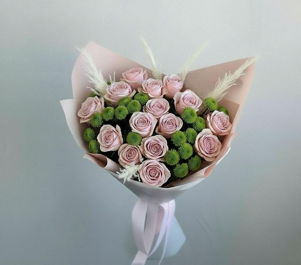 Букет цветов из: Розы и Хризантемы в Лангепасе