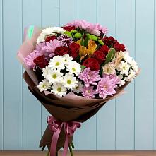 Букет цветов из:  Розы, Хризантемы и Альстромерии в Лангепасе