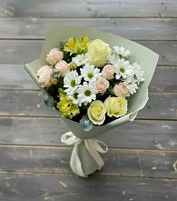 Букет цветов из:  Альстромерии, Розы и Хризантемы в Лангепасе