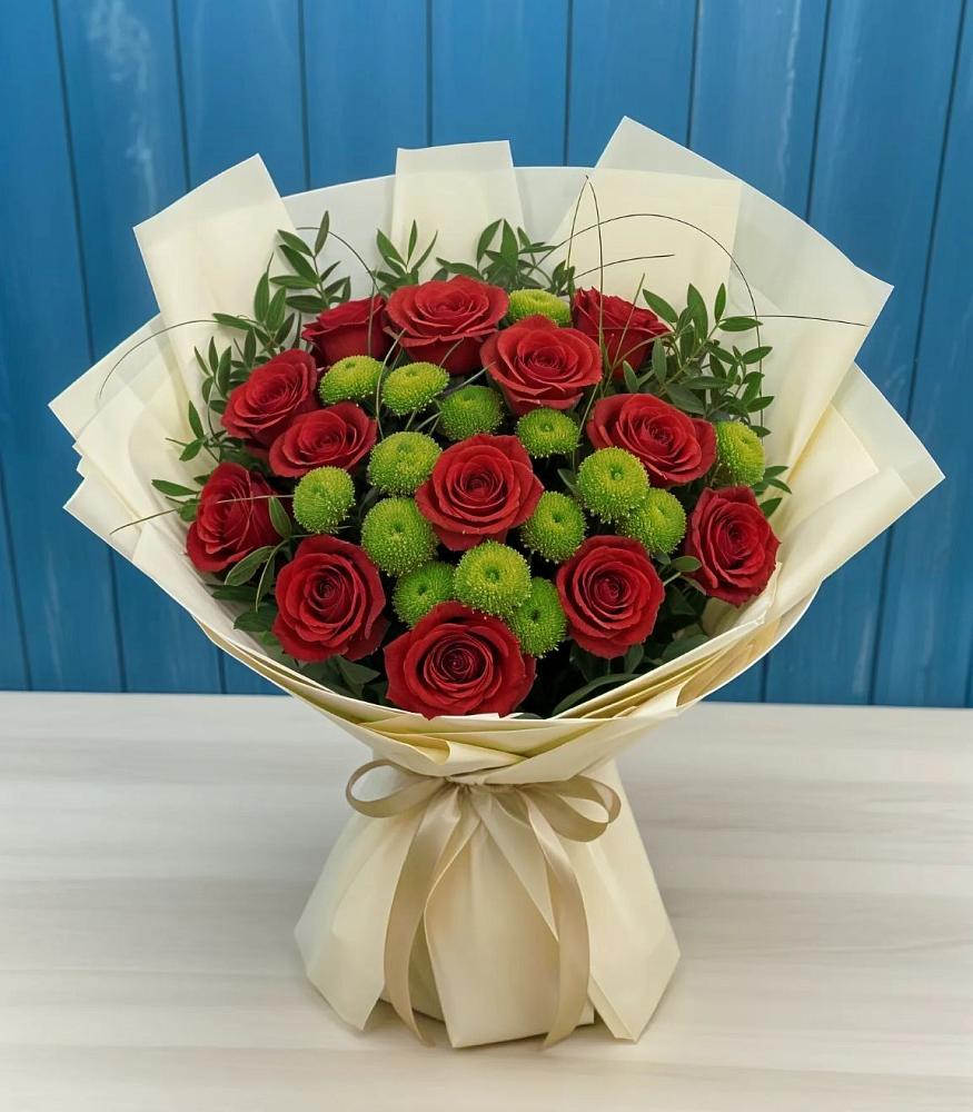 Букет цветов из: Розы и Хризантемы в Лангепасе