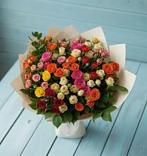 Букет Микс из разноцветных кустовых роз #REPLACE_PRED# Лангепасе